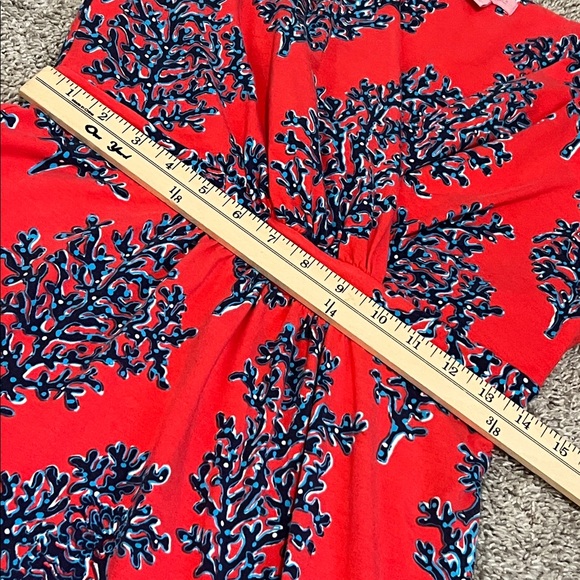 Lilly Pulitzer Jia Seashell Coral Print Stretch Jersey Dress M Medium Coastal - Picture 14 of 16